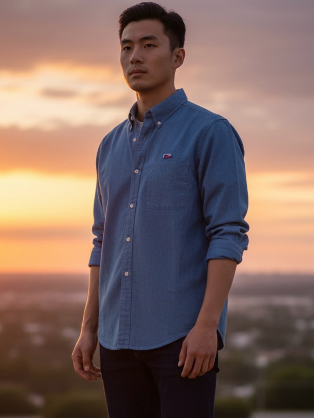 Vantage Men’s Denim Shirt 100% cotton